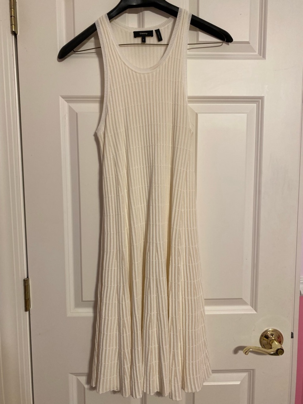 Theory ivory knit sleeveless dress, size small